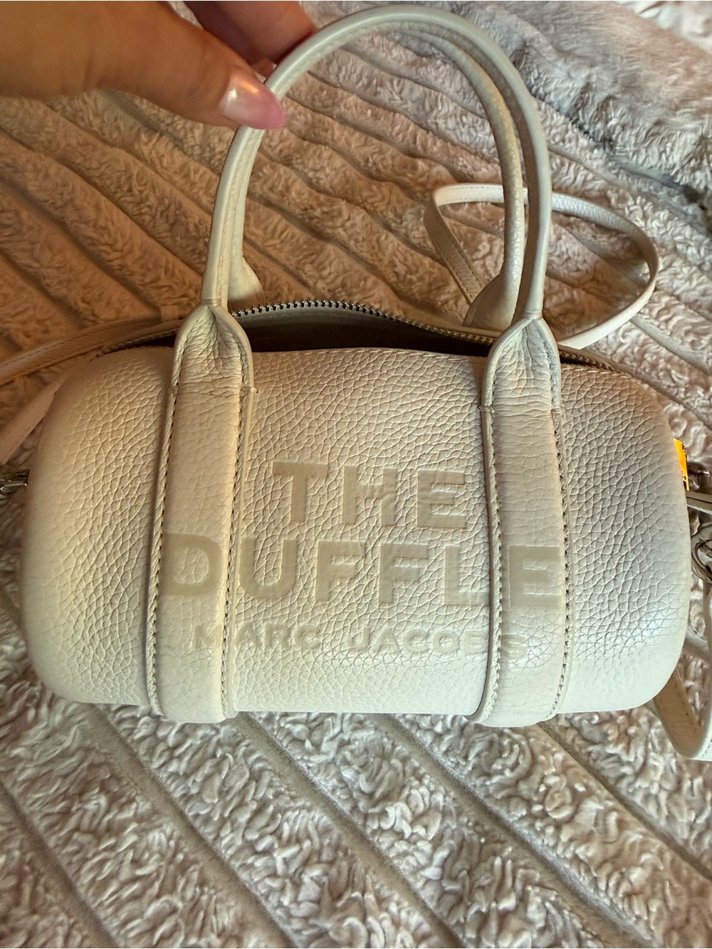 Marc Jacobs Mini Duffle Satchel in Off-White Leather